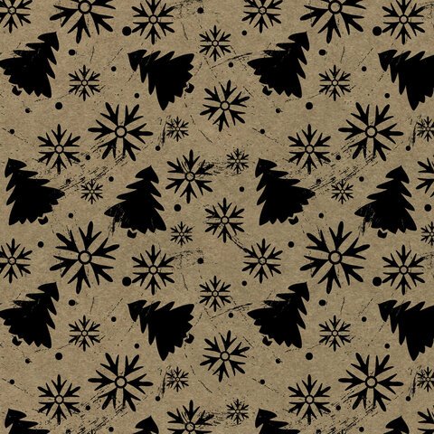 Бумага упаковочная новогодняя 70×100 см ЗОЛОТАЯ СКАЗКА «Kraft Collection»5 дизайнов80 г/м2591585