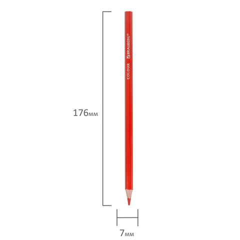 Карандаши цветные BRAUBERG PREMIUM24 цветашестигранныегрифель мягкий 3.3 мм181658