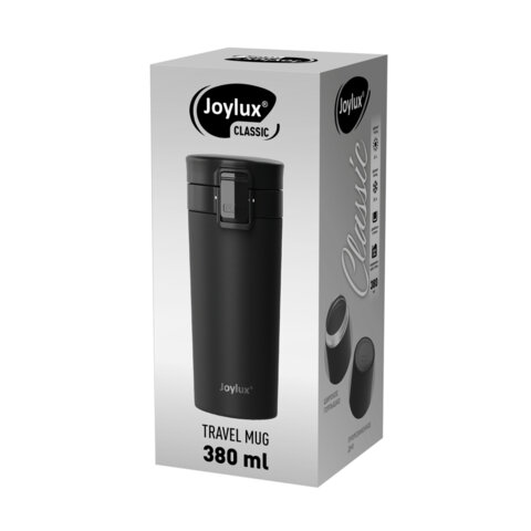 Термокружка 380 мл JOYLUX (ДЖОЙЛЮКС) CLASSIC, нержавеющая сталь SUS304, черный матовый