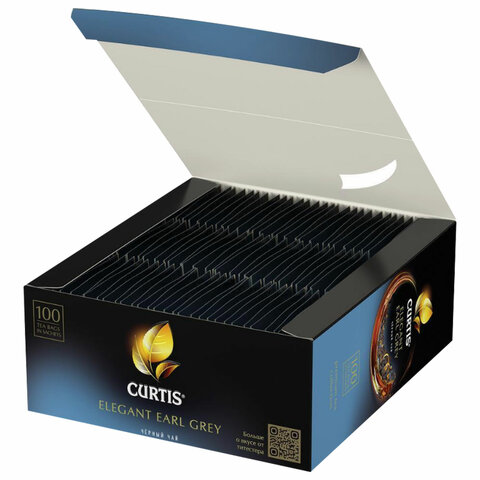 Чай Curtis Elegant Earl Grey черный с бергамотом и цедрой цитрусовых 100 пакетиков