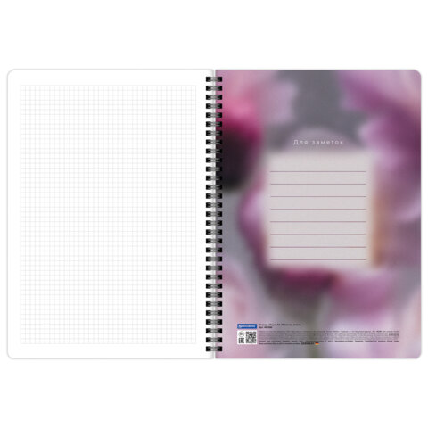 Тетради ДЭК А4 96 л. КОМПЛЕКТ 2 шт., BRAUBERG, гребень, клетка, 80 г/м2, Soft-Touch, «Aesthetics»