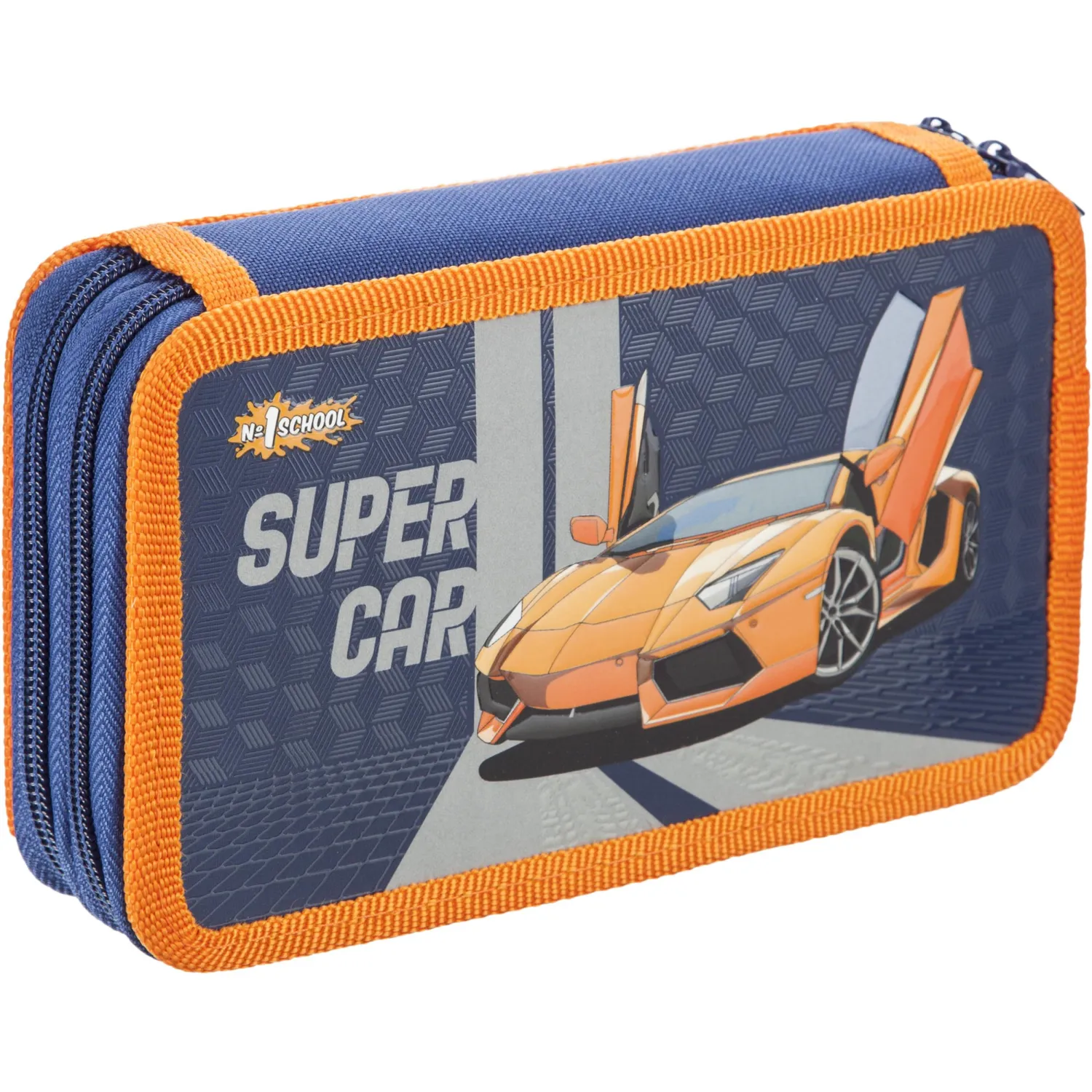превью Пенал двухсекционный Комус Класс Super car синий