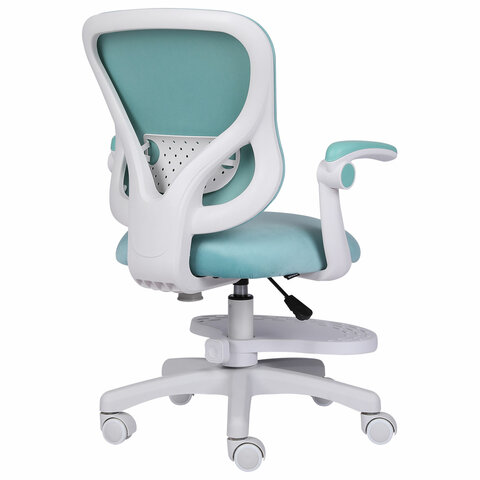 Кресло детское с подставкой для ног BRABIX «Sky MG-206», велюр, голубое