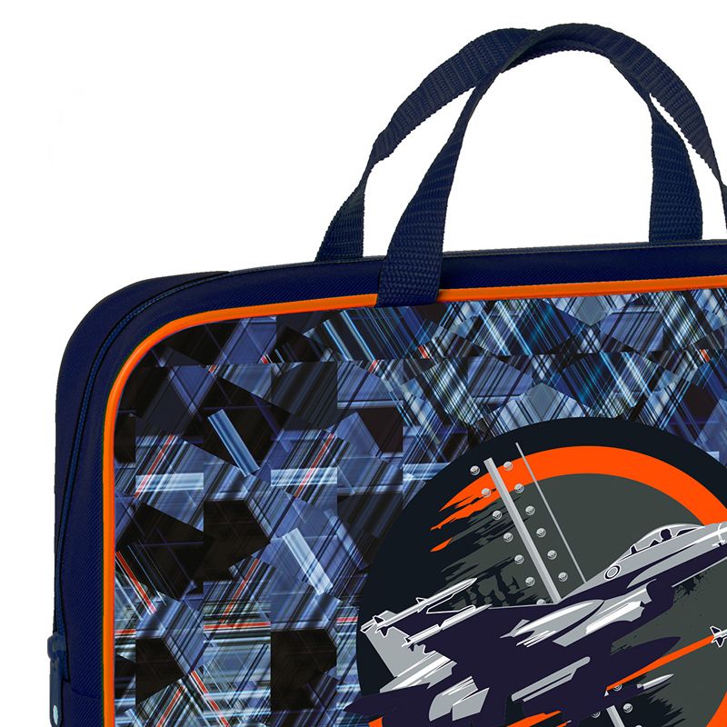 превью Папка текстильная с ручками 1 отделение, А4 Först «Orange Plane», 350×265×80мм, текстиль, на молнии