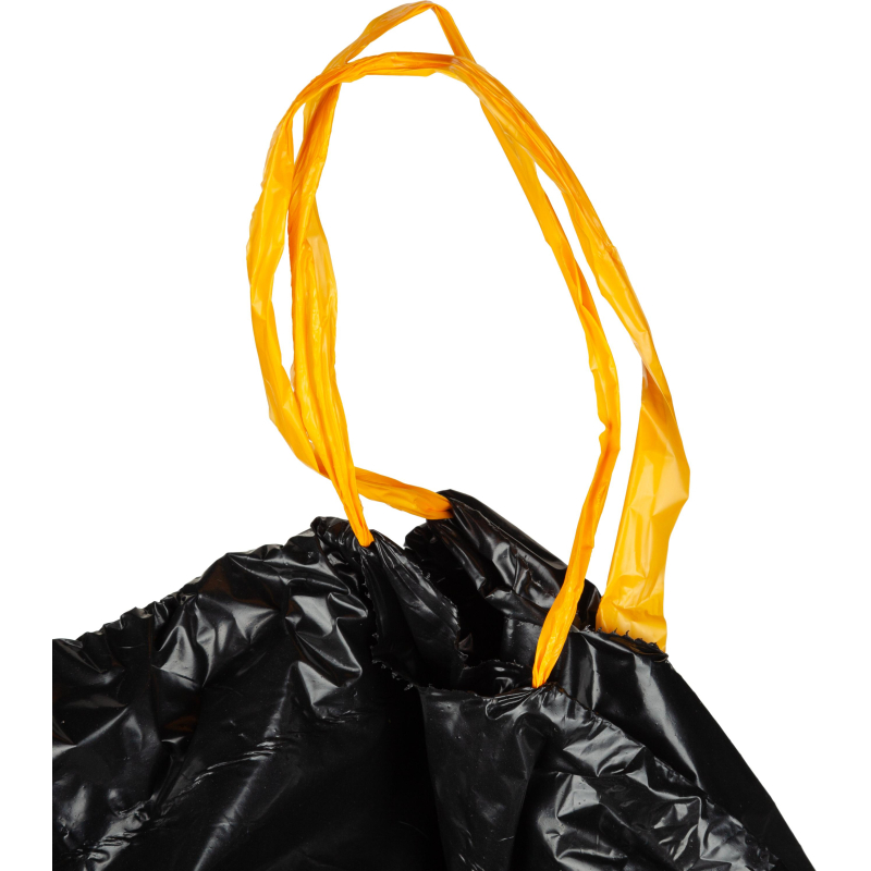 Мешки для мусора ПВД 90л 45мкм 6шт/рул черн 75×85см, Практичные, с завязк