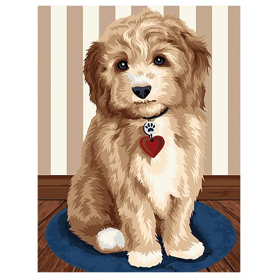 Картина по номерам на картоне ТРИ СОВЫ «Любимый щенок», 30×40, с акриловыми красками и кистями
