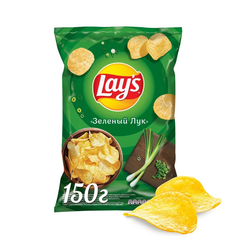 Чипсы картофельные Lay's молодой зеленый лук 150 г