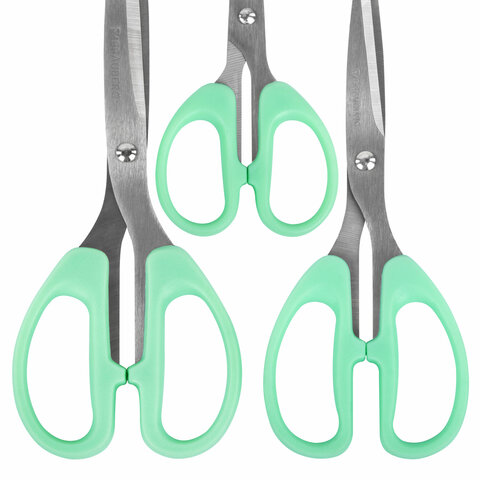 Ножницы BRAUBERG «CLASSIC PRO» 3 шт. (155185210 мм)мятные ручкиВЫГОДНАЯ УПАКОВКА272979