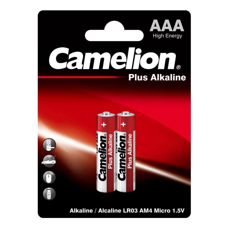 Батарейка Camelion AAA/LR 03 Plus Alkaline BL-2 1.5В(2 шт в уп. )