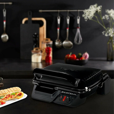 Электрогриль TEFAL GC305816, 2000 Вт, съемные панели, регулировка температуры, черный