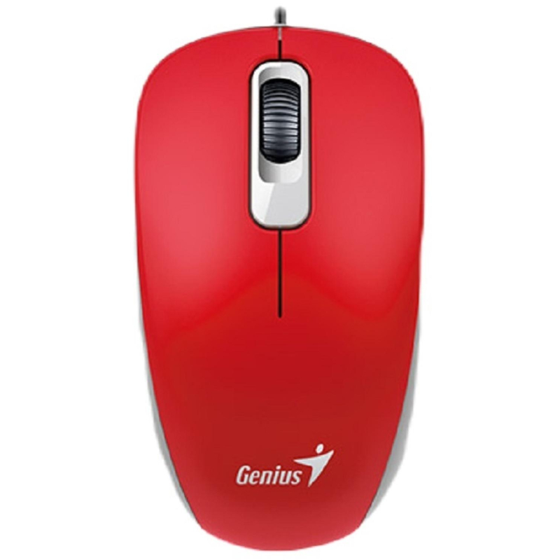 Мышь компьютерная Genius DX-110, USB, оптическая, 1000 DPI 1.5m, красный