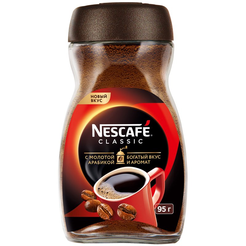 превью Кофе растворимый NESCAFE «Classic», гранулированный, 95 г, стеклянная банка
