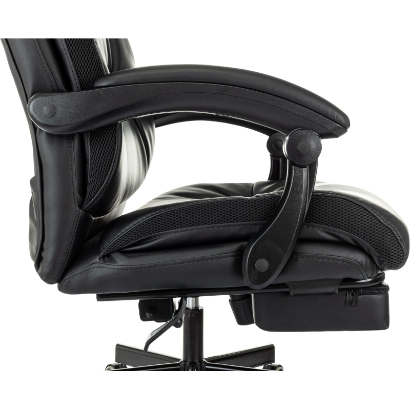 Кресло VB_EChair 624 PU PM черный эко. кожа подст. для ног