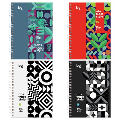 Записная книжка А6 96л., на гребне BG «Новые узоры», матовая ламинация, выб. лак, твердая обложка