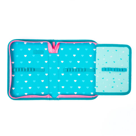 Пенал без наполнения BRAUBERG, 1 отделение, 1 откидная планка, ткань, 20×14 см, «Girl», 229283