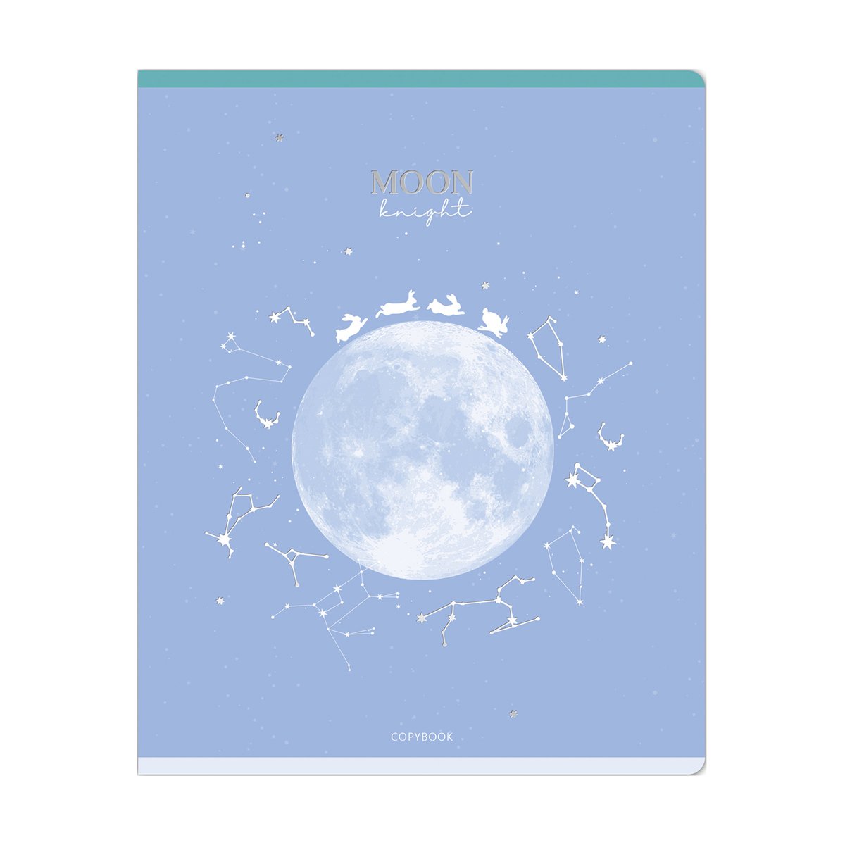 Тетрадь 48л., клетка MESHU «Moon light», матовая ламинация, тиснение фольгой, микро sandy-touch лак