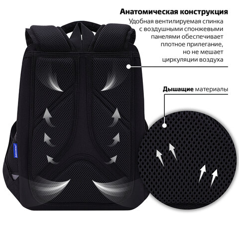 Ранец BRAUBERG LIGHT, 1 отделение, с брелоком, «Shining heart», фольгированная печать, 36×26х13 см