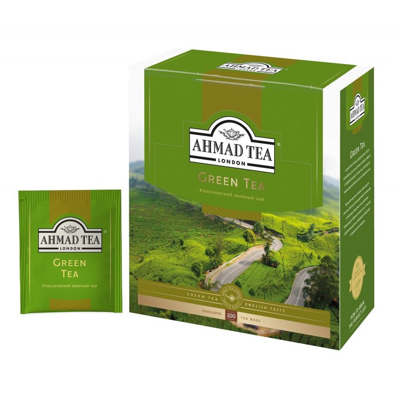 Чай зеленый Ahmad Tea Green (100 пакетиков в упаковке)