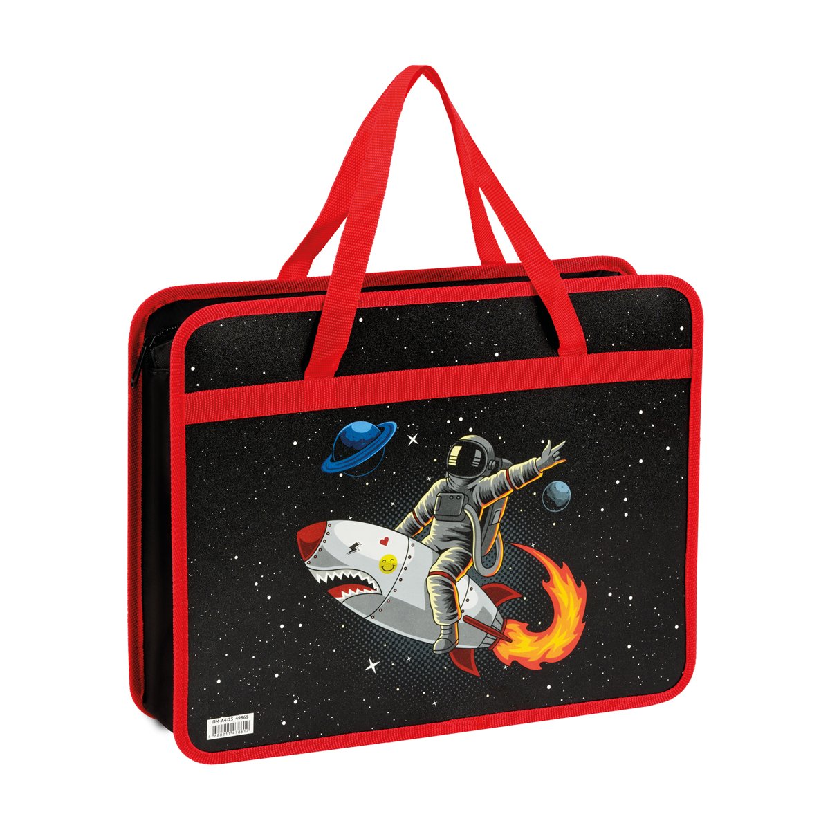 Папка с ручками А4 ArtSpace «Space adventure», пластик, на молнии, 80мм