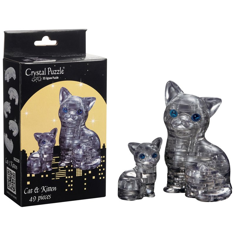 превью Пазл 3D Crystal puzzle «Кошка черная», картонная коробка