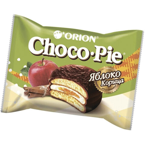 Печенье ORION «Choco Pie Apple-Cinnamon» яблоко корица 360 г (12 штук х ...