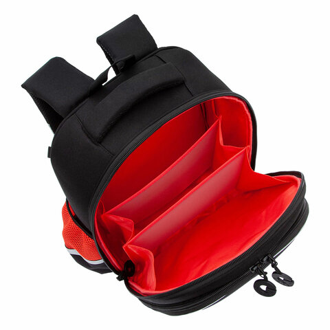 Ранец GRIZZLY анатомическая спинка, с бейджем, для мальчиков, RACER, 36×28х20 см