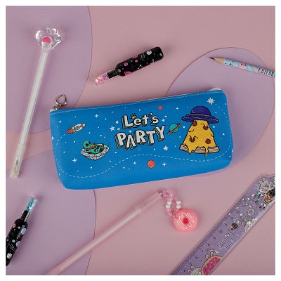 Пенал мягкий 200×85×30 MESHU «Space party», искусственная кожа