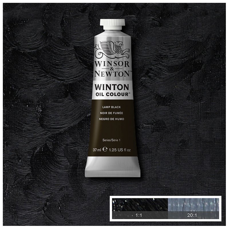 Краска масляная художественная Winsor&Newton «Winton», 37мл, туба, сажа газовая