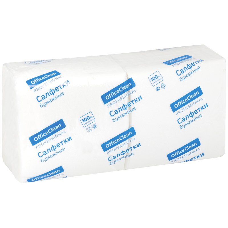 превью Салфетки бумажные OfficeClean Professional, 1 слойн., 33×33см, белые, 250шт. 