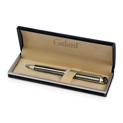 Ручка подарочная шариковая GALANT «Olympic Silver», корпус серебристый с черным, хромированные детали, пишущий узел 0.7 мм, синяя