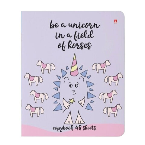 Тетрадь А5 48 л. АЛЬТ скоба, клетка, Soft Touch, бежевая бумага 70 г/м2, «ЁЖИК РОМАНТИК» (5 видов), 7-48-745