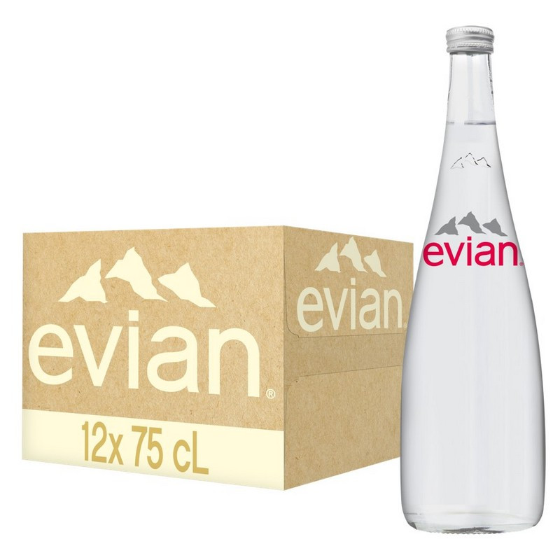 превью Вода минеральная Evian негазированная 0.75 л (12 штук в упаковке)
