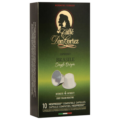 превью Капсулы для кофемашин NESPRESSO BRASILE, натуральный кофе, Италия, 10 шт. х 5.2 г, DON CORTEZ