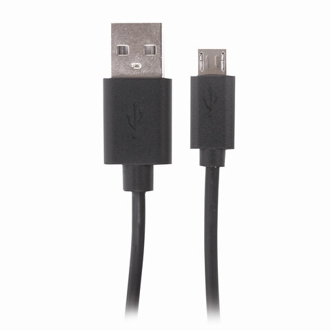 Кабель USB 2.0-micro USB, 1 м, SONNEN, медь, для передачи данных и зарядки, черный