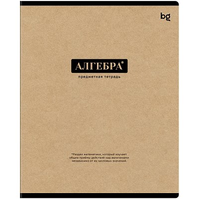 Тетрадь предметная 48л. BG «Крафт» - Алгебра, матовая ламинация