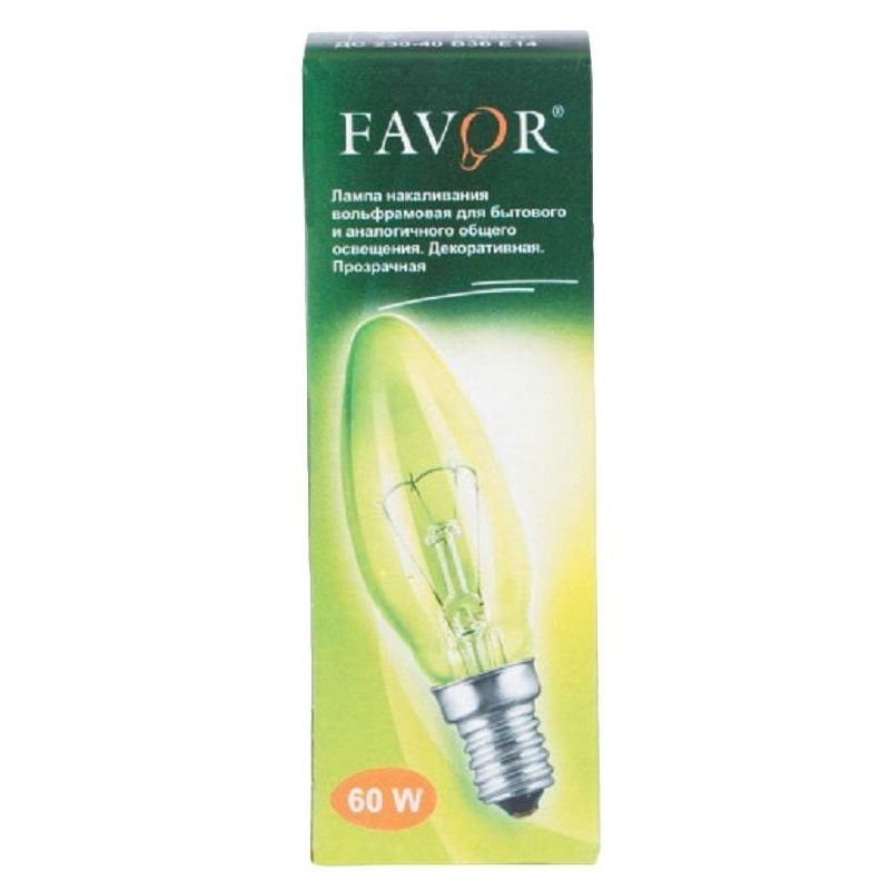 превью Лампа накаливания Favor ДС 230-60Вт E14 (100) 8109010