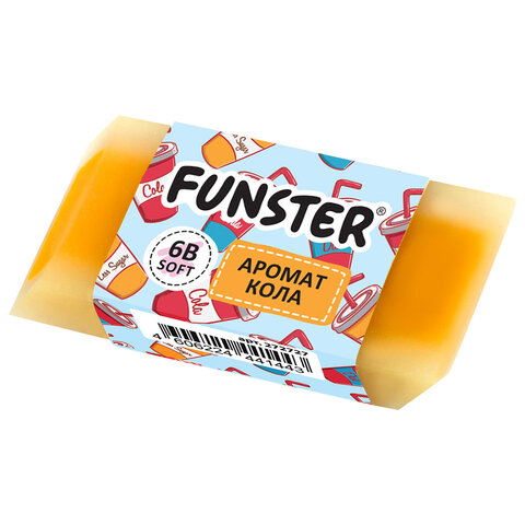 Ластик ароматизированный FUNSTER (ФАНСТЕР) «SWEET», 54×23х10 мм, скошенный, картонный держатель, экологичный ПВХ, ассорти
