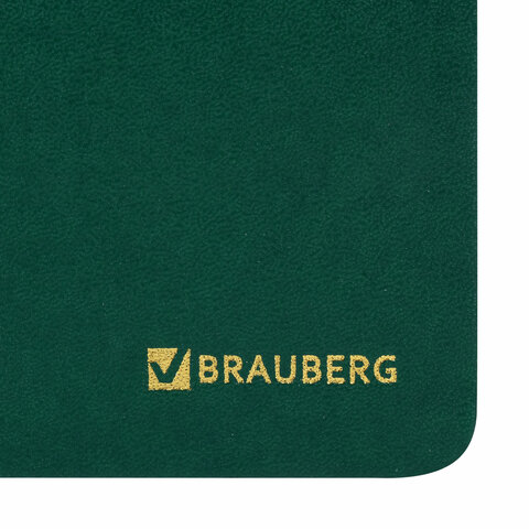 Планинг недатированный (305×140 мм) BRAUBERG «Select», балакрон, зеленый, 111695