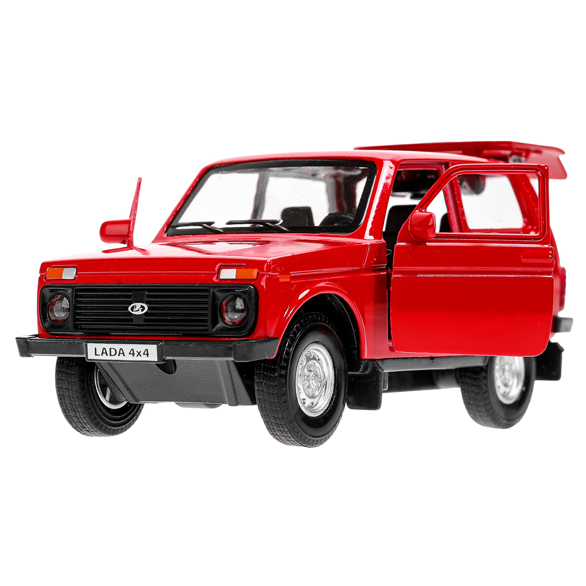 Машина игрушечная Технопарк «Lada 4×4», LADA, металл., 12см, красный, инерционная, с подвижными элементами