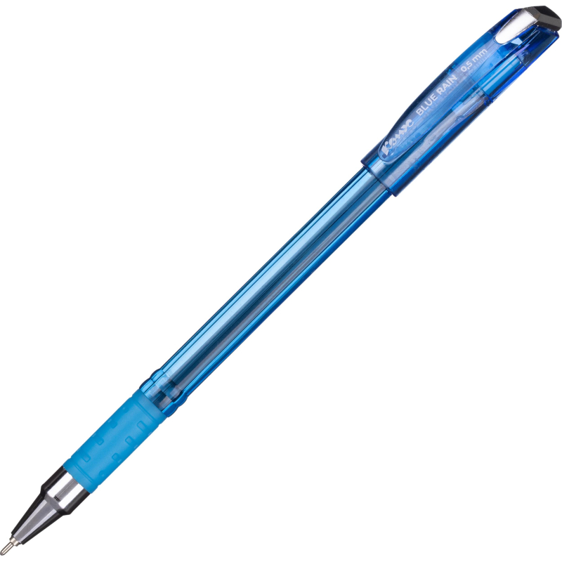 Ручка шариковая Комус Blue Rain, д. ш. 0.7 мм, гол. корп, манж., синяя