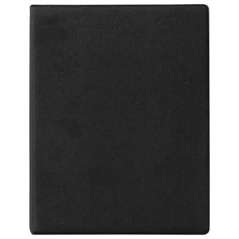 Тетрадь на кольцах А5 (180×220 мм), 80 л., обложка ПВХ, клетка, BRAUBERG, черный