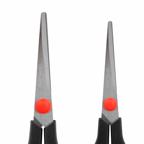 Ножницы BRAUBERG SOFT GRIP НАБОР 5 штук (140170190220240 мм)эргономичные черно-красные ручкиВЫГОДНАЯ УПАКОВКА238410