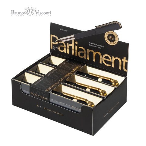 Ручка шариковая в футляре BRUNO VISCONTI «Parliament», корпус черный, СИНЯЯ, 0.5 мм