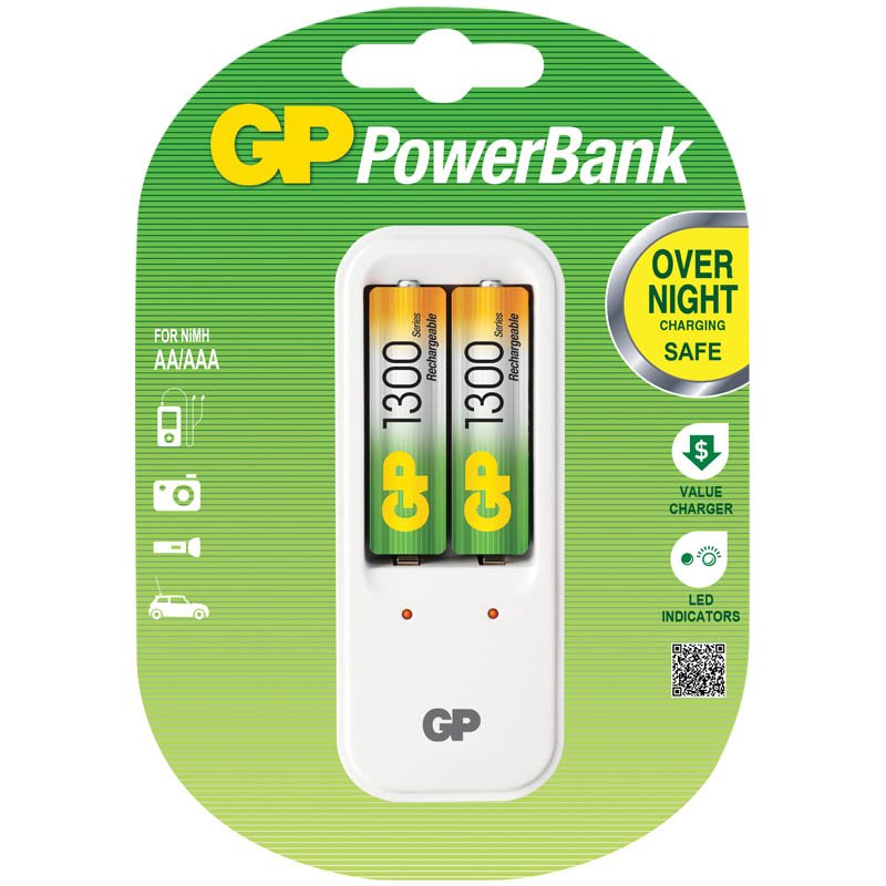 Зарядное устройство GP PB410GS130, в комплекте 2 акк. 1300 mAh