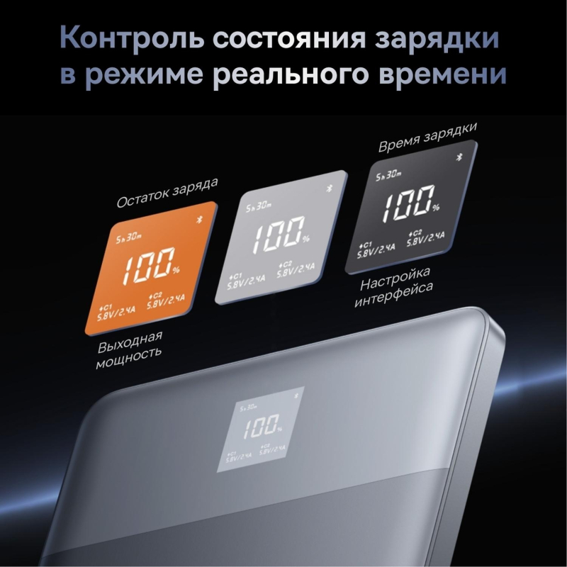 Внешний аккумулятор Baseus Blade2 DGT 12KmAh65W+каб SLWT BAS-P10063801S1300