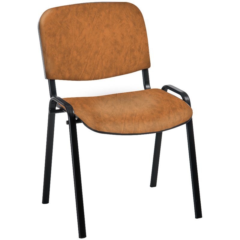 превью Стул Фабрикант «Изо», каркас черный, обивка кожзам бежевый