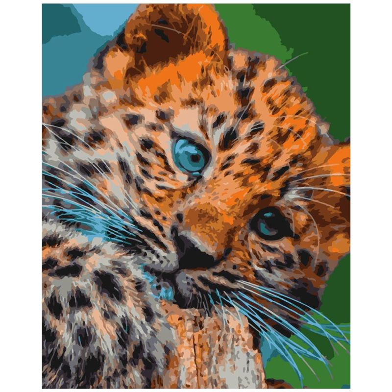 Картина по номерам на картоне 40×50 см Леопардовый котенок Кпн-207 набор