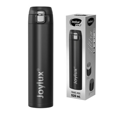Термокружка 520 мл JOYLUX (ДЖОЙЛЮКС) ULTRA BLACK, нержавеющая сталь SUS304, черный матовый