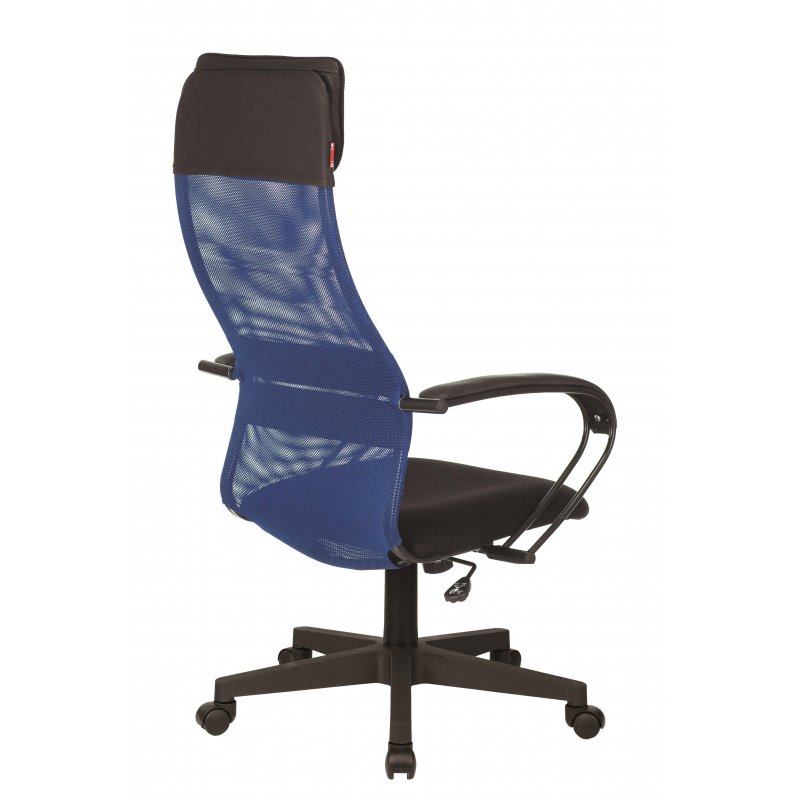 Кресло для руководителя Easy Chair 655 TTW черное/синее (сетка/искусственная кожа/пластик)