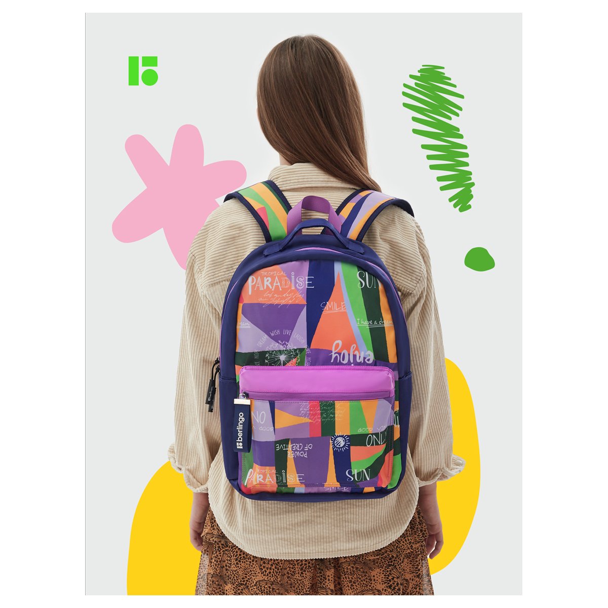 Рюкзак Berlingo «Jumble» 41×28×16 см, 1 отделение, 3 кармана, уплотненная спинка